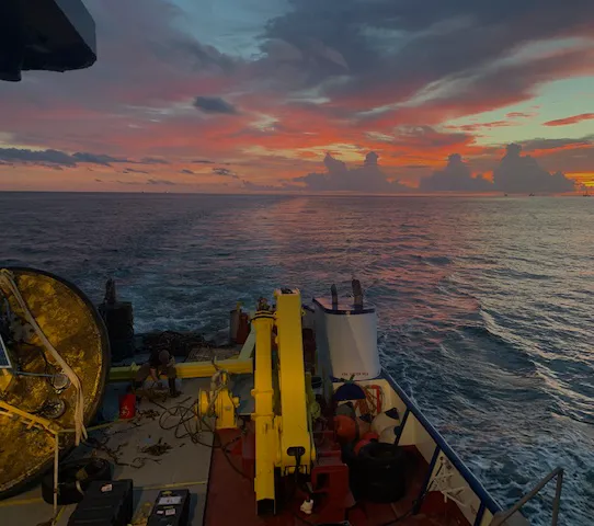 The crane deck view of the sea